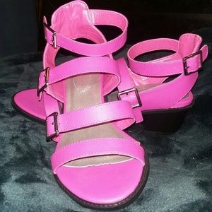New fuschia sandals